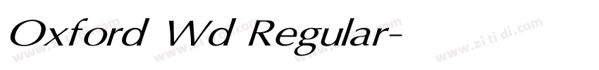 Oxford Wd Regular字体转换